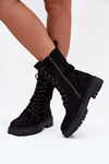 Women's Workery Boots Lined Black Marvielle