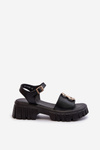 Women's Leather Sandals with Gold Decoration Vinceza 7910