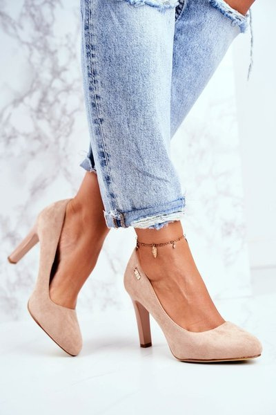 Women's Stiletto Leather Suede Sergio Leone Beige Campbell pumps