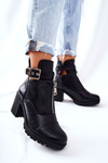Boots On High Heel With Buckle Black Clive