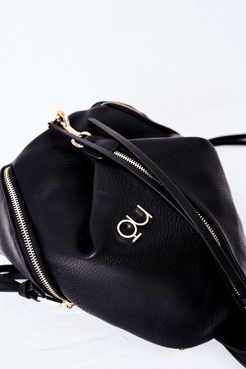 Women's Leather Backpack Purse 2in1 NOBO K3190 Black