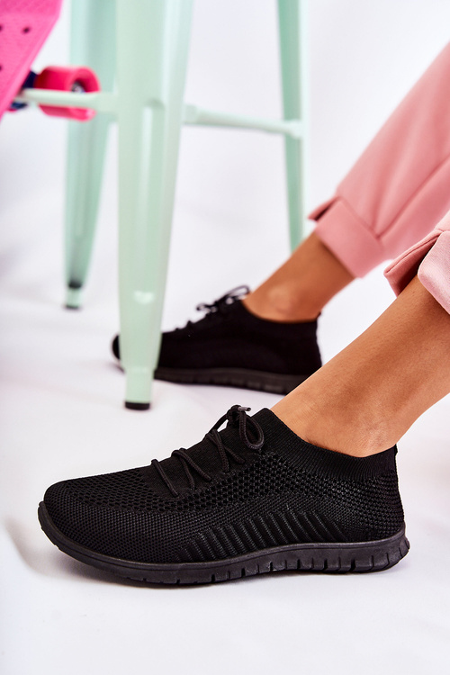 Sportowe Buty Damskie Wsuwane Czarne Sequro