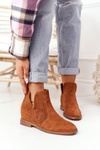 Openwork Boots On The Wedge S.Barski Camel