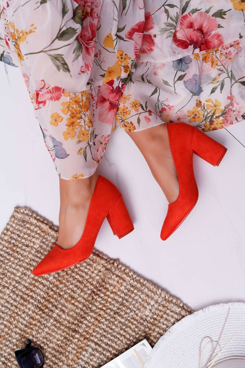 Women's Stiletto Sandals Suede Orange Neshka