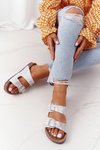 Women's Slides On Corck Silver Vivio