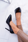 Women's Sergio Leone Black Lacquered Misawu Stiletto pumps
