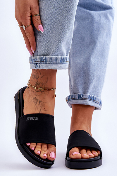 Klapki Damskie Platforma Czarne Big Star LL274930