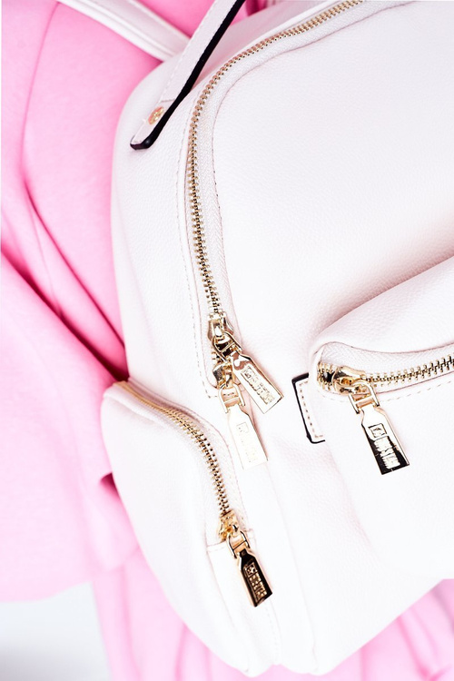 Leather Backpack / Kidney Bag 2in1 Big Star HH574060 Beige