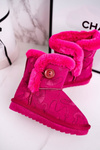 Children's Snow Boots With Fur And Button Fuchsia Kawai