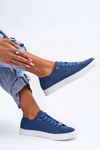 Women's Lace-Up Sneakers Blue Etna