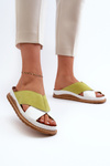 Leather Profiled Flip Flops Maciejka 04986-11 Lime