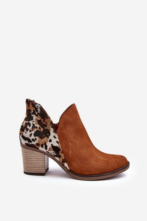 Women's Leather Boots On Heel Maciejka Brown 04492-98