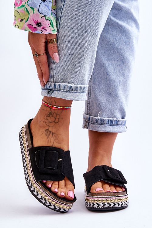 Women's Sandals On A Decorated Platform Black Joyce
