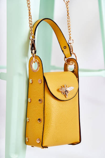 Small Women's Handbag With Ornament Yellow Ellies