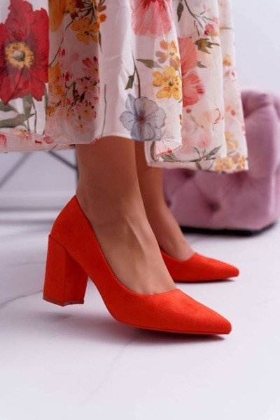 Women's Stiletto Sandals Suede Orange Neshka