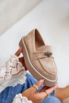 Womens Moccasins On Platform Beige Erithine