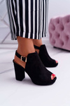 Women's Stiletto Sandals Open Toe Black Montree
