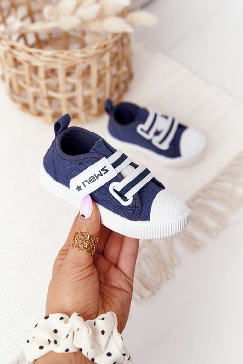 Children's Sneakers With Velcro Navy Blue News 