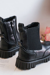 Children's Boots with Zipper Lined Black Jolynn