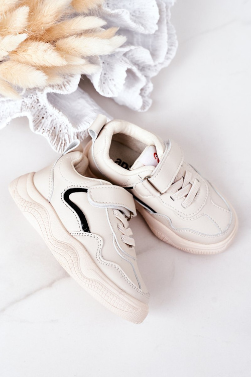 Dziecięce Sportowe Buty Sneakersy Beżowe Runner