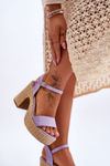 Comfortable Suede Sandals On A Chunky Heel Violet Elishia