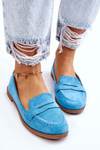 Comfortable Suede Women's Loafers Blue Lucca