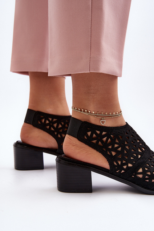 Black Open Toe Sandals Serapina