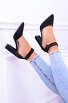 Women's Black Suede Stiletto pumps Harinta