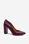 Leather Sandals On Heel Laura Messi 2624/228 Burgundy