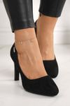 Classic Women's Pumps On A Block Heel Suede Black Eliana