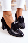 Suede Snakeskin Pumps Black Diana