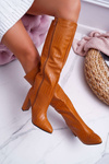 Women's Camel Aduan Serpent Leather Stiletto Boots
