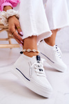 Buty Sportowe Sneakersy Damskie Klasyczne Białe GOE JJ2N4164