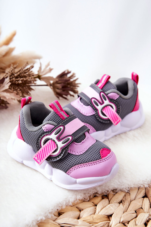 Children's Velcro Sports Shoes Befado 516P091 Grey and Pink