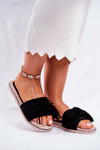 Women's Slides With Bow Black Thailand