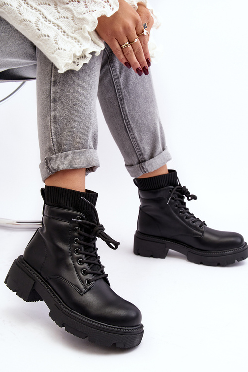 Women's Black Winter Boots with Sock Rivella