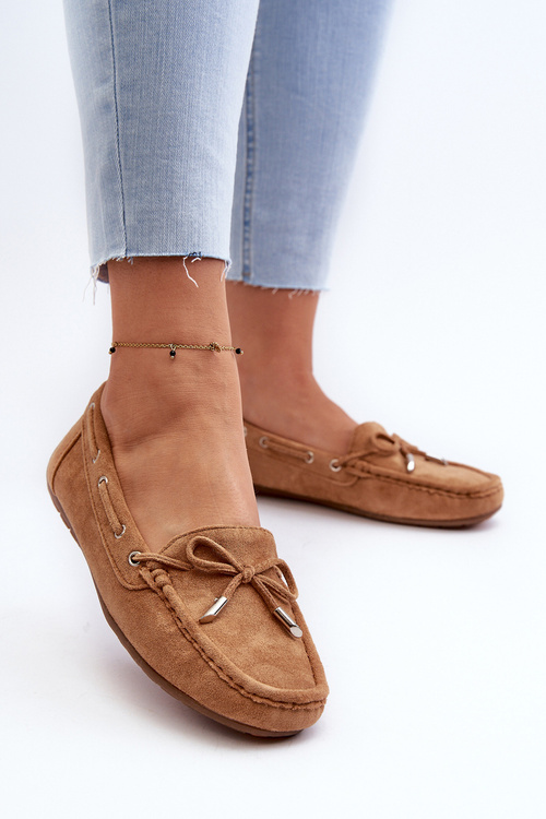 Women's Suede Moccasins Camel Si Passione