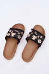 Women's Sandals With Golden Buckles On Platform Black Rigasta