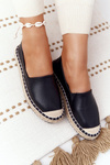 Leather Espadrilles On A Braided Sole Big Star HH274505 Black