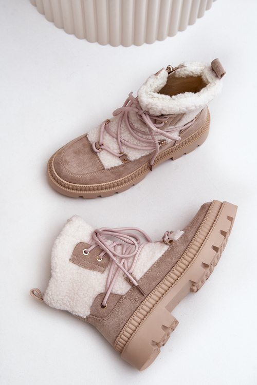 Boots With Fur Shearling Beige Merilana