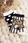 Women's Socks Not A Pair With Bear Black and White