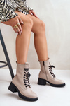 Warm Women Boots Made Of Natural Leather Beige Vinceza 66671