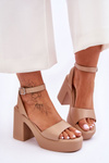 Fashionable Sandals On Massive Heel Pink Karmine