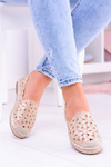 Lu Boo Women's Ballerinas Gold Espadrilles in Flowers Macarena