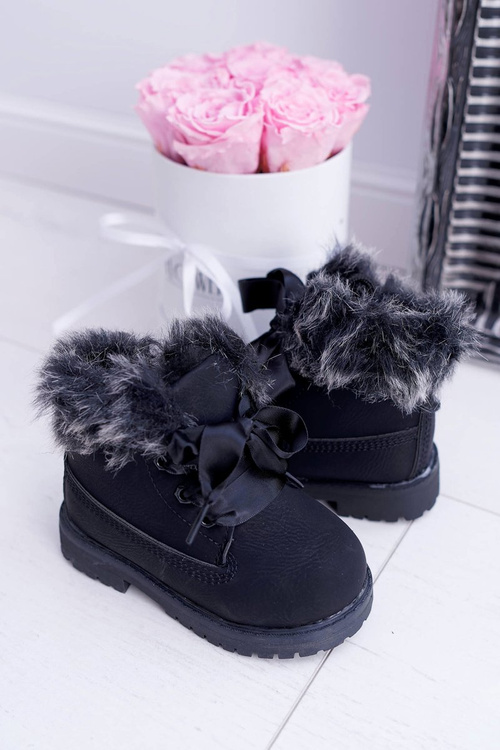 Children's Boots Trapper Fleece-lined Black Tesoro