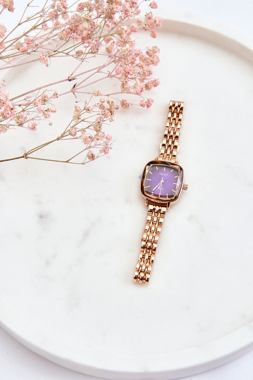 Zegarek Modny Różowa Tarcza ERNEST Różowe Złoto