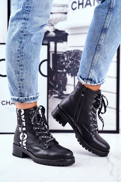 Women's Flat Boots Black Verso