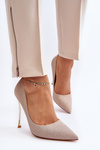 Golden Glittery High Heels Tiberona