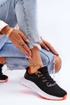 Classic Women's Sport Lace-Up Shoes Black and Orange Darla