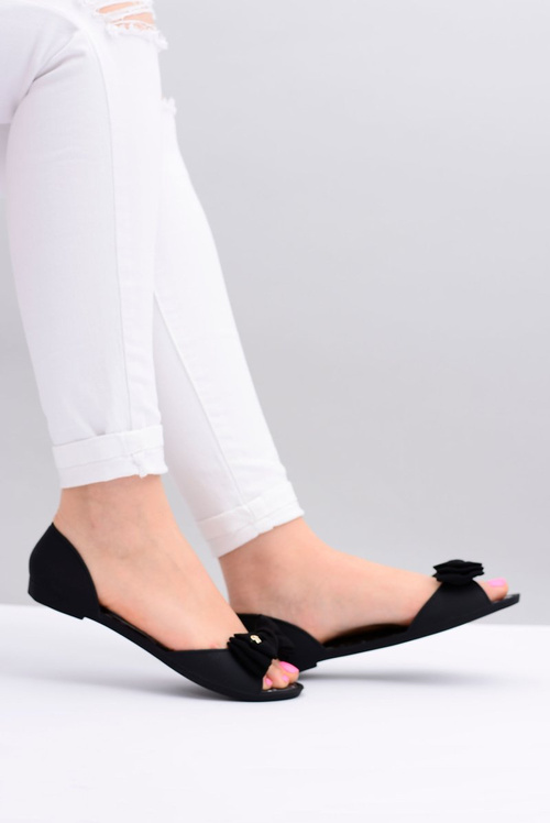 Black Rubber Meliski Ballerinas With Cocard Sonia